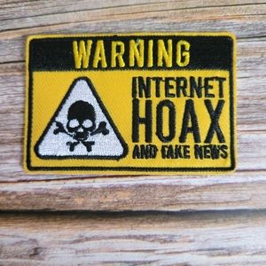 3/13$  Warning Internet Hoax Fake News Punk Skull Biker Embroidered Patch